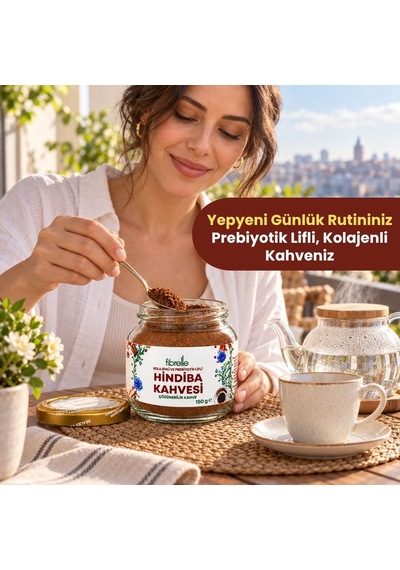 Fibrelle Kolajenli Ve Prebiyotik Lifli Hindiba Kahvesi 150 G Kavanoz Granül