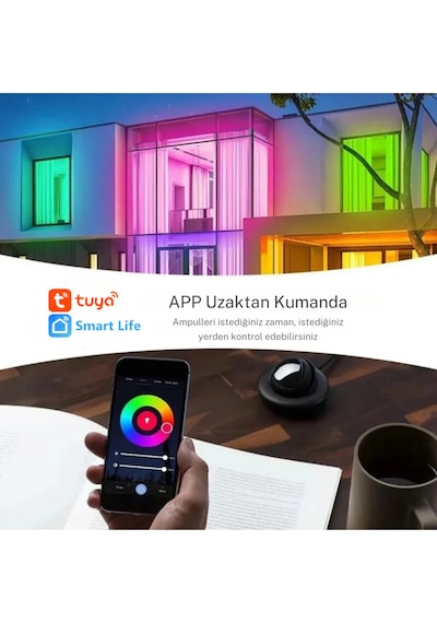 Akıllı Ampül 9w Mobil Uygulama Kontrollü Rgb Renkler Gece Lambası Çocuk Odası Dekoratif Diğer