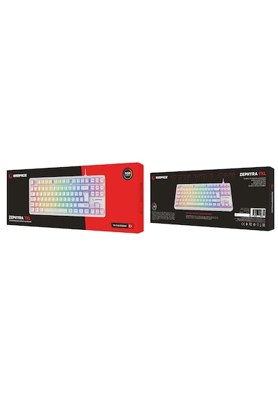 Zephyra Tkl Rgb Beyaz Sessiz Türkçe Q Gaming Klavye Keyboard Oyuncu Klavyesi Kompakt Profesyonel
