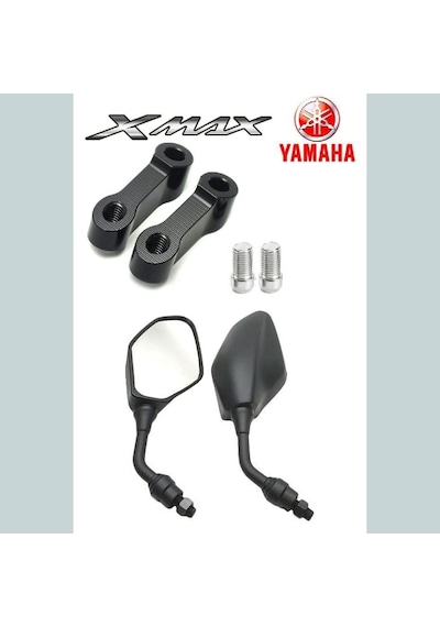 Xmax Techmax Ironmax 2018-2024 Ayna Ve Ayna Uzatma Yükseltme Adaptör Seti Siyah