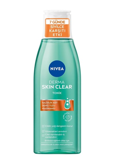 Nıvea Derma Skin Clear Sivilce Karşıtı Tonik 200ml,gözenek Arındırıcı,cildin Yağ Dengesini Muhafaza Eder,nemlen