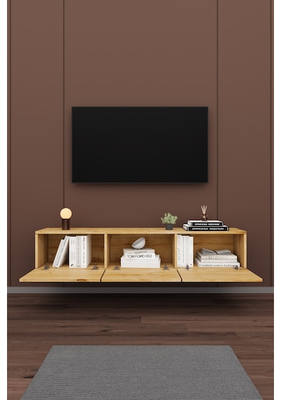 Modern Duvara Monte Tv Ünitesi %100 Mdf Kapaklı Televizyon Sehpası T-27 Safir Meşe Safirmeşe Modern Duvara Monte Tv Ünitesi %100 Mdf Kapaklı Televizyon Sehpası T-27 Safir Meşe Safirmeşe