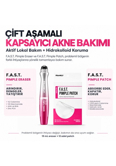F.a.s.t. Pimple Clear Kit Akne Ve Sivilce Bakım Kiti - Şeffaf Sivilce/akne Bandı 12 Parça - Akne Kurutucu Losyon 15 Ml