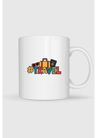Travel - Bavul Ve Pasaport Baskılı Kupa Bardak