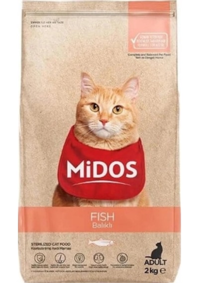 Midos Balıklı Ve Pirinçli Kısırlaştırılmış Kedi Maması 2 Kg