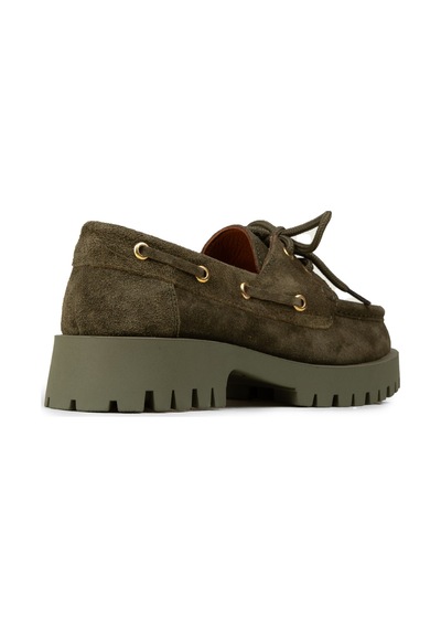 Deery Kadın Hakiki Süet Yeşil Marin Loafer - 02036zyslc01