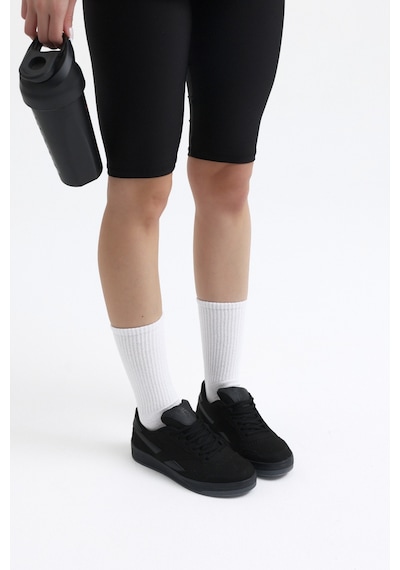 Tonny Black Rahat Kalıp Termo Taban Bağcıklı Spor Ayakkabı Unisex Siyah Ayakkabı Tba108