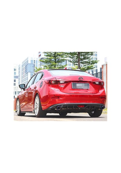 Mazda 3 Difüzör Difizör Plastik Parlak Siyah Çift Çıkış 2014-2019 Arka-bodykit-ek-karlık