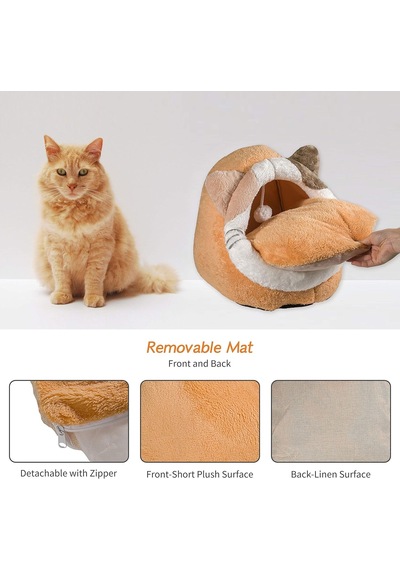 İç Mekan Kediler İçin Kedi Yatakları, Kedi Mağarası Yatağı, Kedi Çadırı Ev Kedi Kulübesi, Çıkarılabilir Y