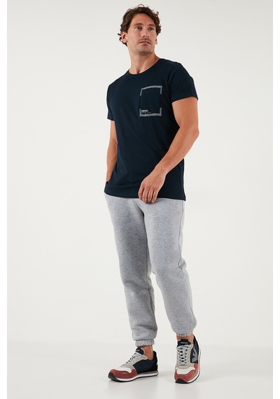 Buratti Pamuklu Regular Fit Normal Bel Lastikli Paça Cepli Erkek Eşofman Altı 59080153W4 Gri Melanj