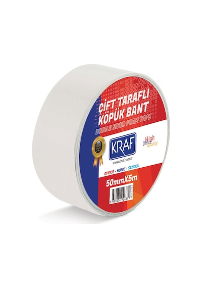 Güçlü - Kraf Çift Taraflı Köpük Bant - 50 Mm X 5 Metre