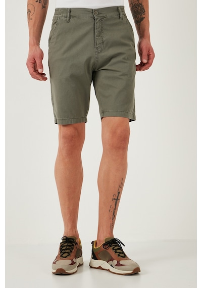 Buratti Pamuklu Slim Tapered Bermuda Erkek Şort 4503S67Smilano Açık Haki