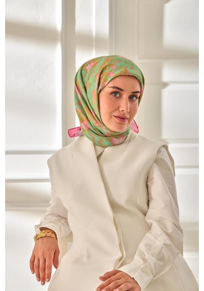 Silk Home Velora Eşarp 161001-28 Pembe, Su Yeşili, Turuncu, Gri