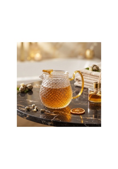 Şık Tasarımlı Cam Demlik - 550 Ml - Borosilikat Cam Çok Renkli