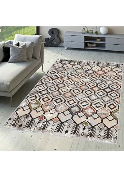 Rovigo Home Dijital Baskı Kaymaz Taban Salon Halısı Rvg1524 Çok Renkli