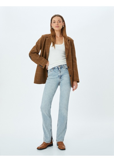 Koton Yüksek Bel İspanyol Paça Skinny Fit Düğmeli Yırtmaç Detaylı Kot Pantolon - Slim Flare Jean Orta İndigo 5sal40044md İndigo Koton Yüksek Bel İspanyol Paça Skinny Fit Düğmeli Yırtmaç Detaylı Kot Pantolon - Slim Flare Jean Orta İndigo 5sal40044md İndigo