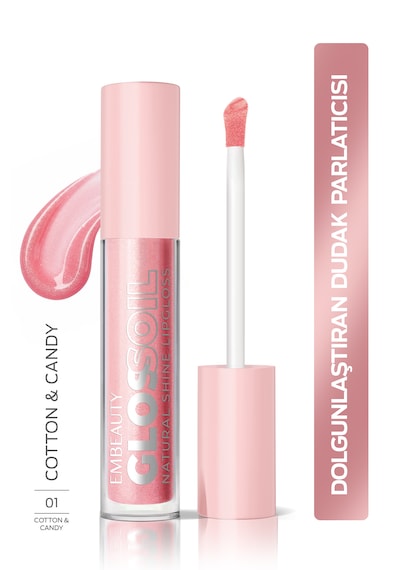Embeauty Sugar Cloud No:1 Glossoil - Nemlendirici, Dolgunlaştırıcı Dudak Parlatıcısı Cotton Candy 01