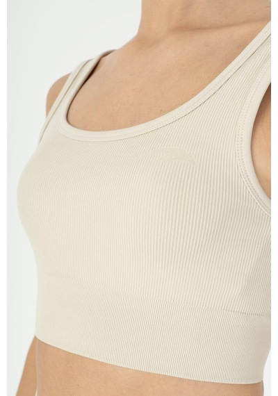 Maraton Slimfit Kadın Düz Yaka Bej- Bra Bej-