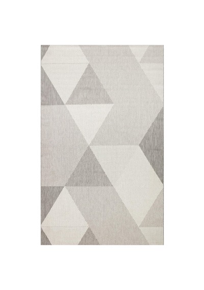 Bespoky Mono 03 Beige Geometrik Modern Salon Kilimi Gri
