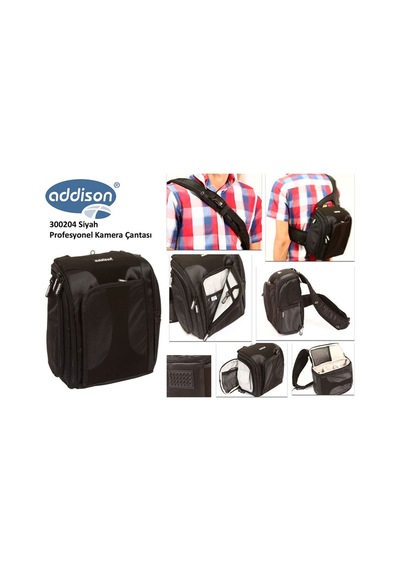 Addison 300204 Siyah Profesyonel Kamera Çantası