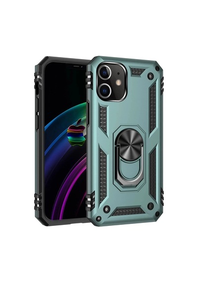 Durukar Apple iPhone Uyumlu 12 Mini Kılıf Sofya Yüzüklü Silikon Kapak - Yeşil