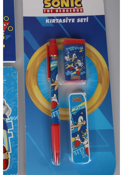 X Dekomus Lisanslı Sonic Çizgisiz Mini Bloknot,uçlu Kalem,silgi,uç Ve Cep Defteri Seti Diğer