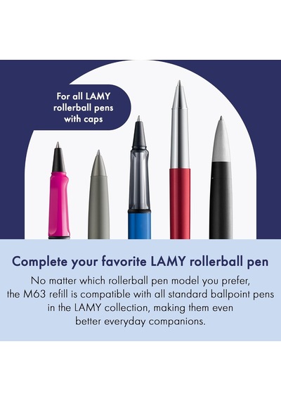 Lamy M63 Siyah Roller Kalem Yedeği 2'li Set
