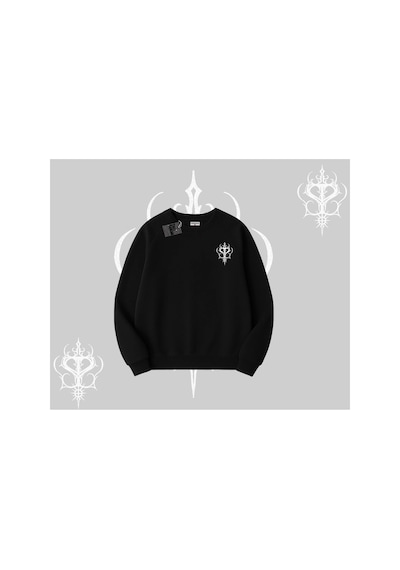 Tarzsokak Lucky Cat Japon Tarzı Kedi Baskılı Biskilet Sweatshirt Siyah