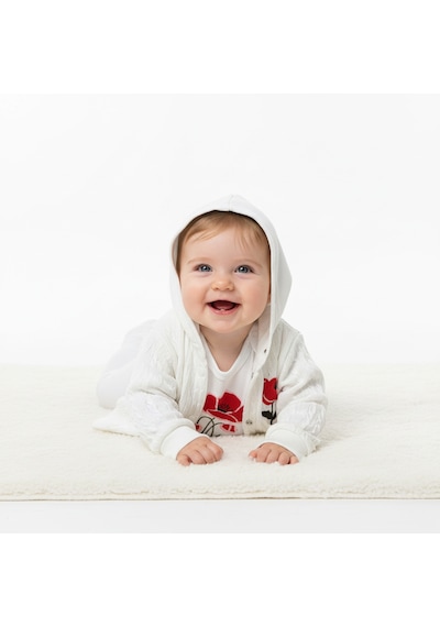 Milays Kız Bebek %100 Pamuk 0-3 Ay Premium Kalite Setler Beyaz