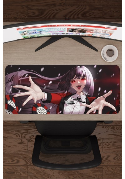Kakegurui Anime V1 - 70x30 Xl Gaming Kauçuk Kaymaz Taban Mouse Pad Fare Altlığı