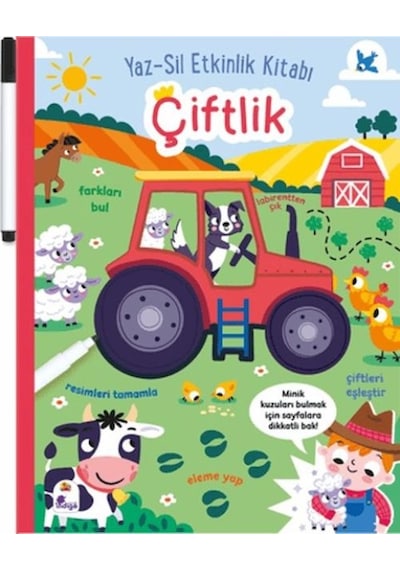Yaz-sil Etkinlik Kitabı - Çiftlik Kalemli - Qhdh-878440