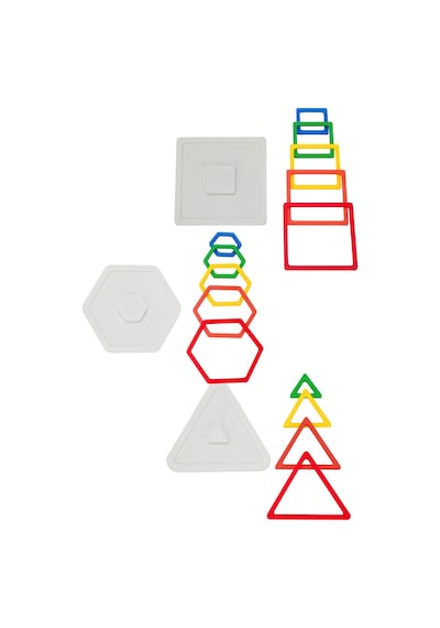 6 Parça Renkli Geometrik Şekiller - Montessori Eğitici Zeka Oyunu Seti
