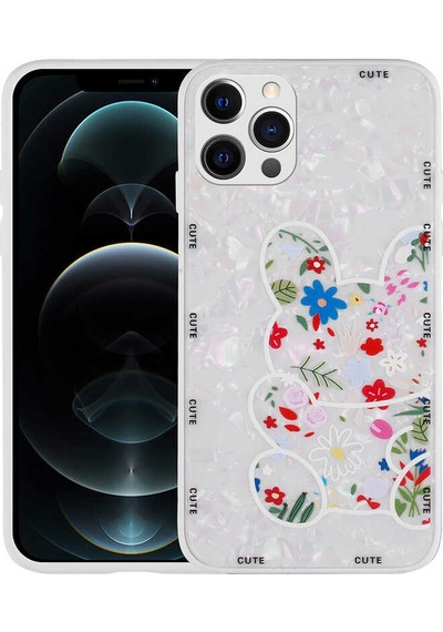 Subutu Apple Uyumlu iPhone 12 Pro Desenli Sert Silikon Sbt Mumila Kılıf-white Rabbit White Rabbit