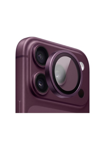 Buff Apple iPhone Uyumlu 18 Pro / 18 Pro Max Titan Metal Kamera Lens Koruyucu Dark Cherry Kiraz