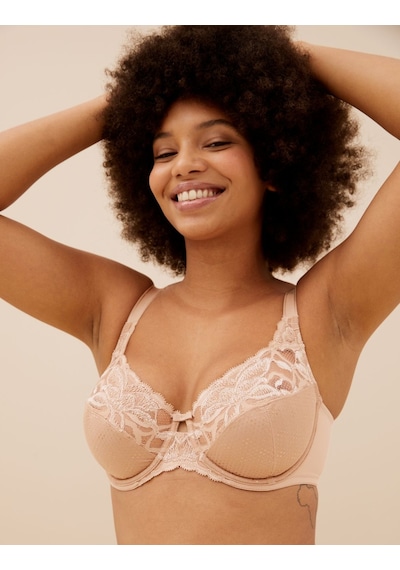 Marks & Spencer Dantel Detaylı Full Cup Sütyen T33002711 Bej
