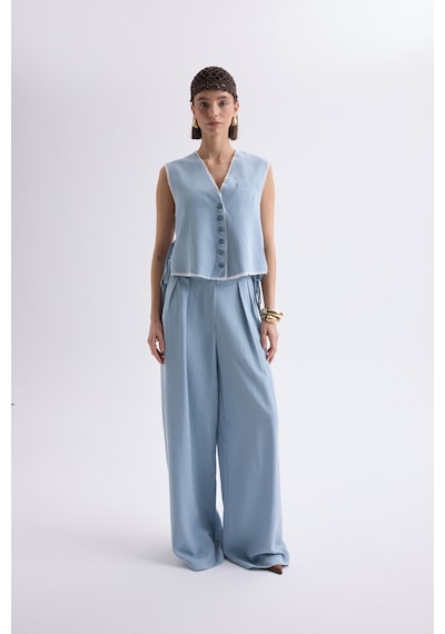 Mai Collection Mai Studios Co. Shonas Bağcık Detay Mavi Yelek Pantolon Takım mavi