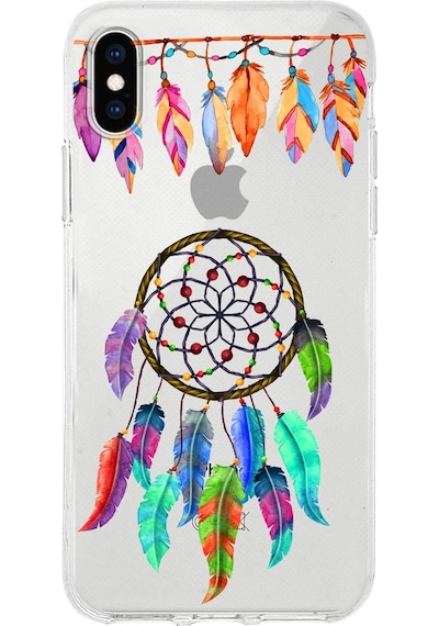 Printify Apple Uyumlu iPhone X İle 1mm Slim Fit Devil Eye 6 Baskılı Şeffaf Kılıf 0166f
