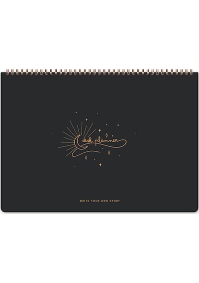 Süresiz Haftalık Spiralli Masaüstü Planlayıcı 24x34 Cm - Desk Planner Siyah Siyah