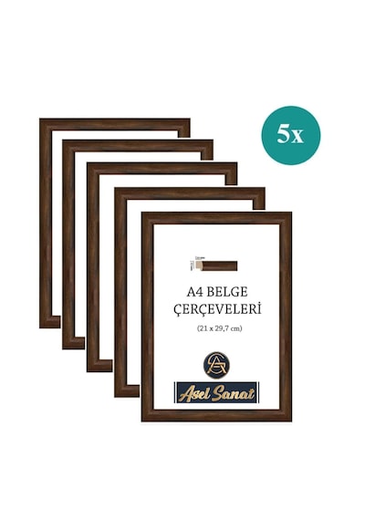 5li Kahverengi A4 Çerçeve Seti