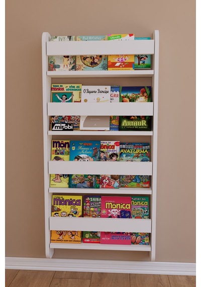 Lino 4 Raflı Montessori Kitaplık Eğitici Çocuk Kitaplığı Beyaz