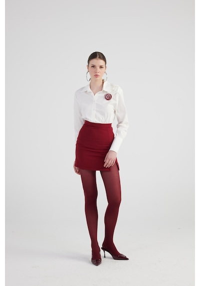 Holly Lolly Gül Detaylı Poplin Madison Gömlek Beyaz