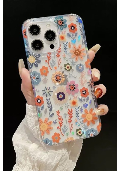 Apple iPhone Uyumlu 15 Plus Kılıf Solmayan Imd Baskı Desenli, Şeffaf Tpu+pc Botanik Kapak