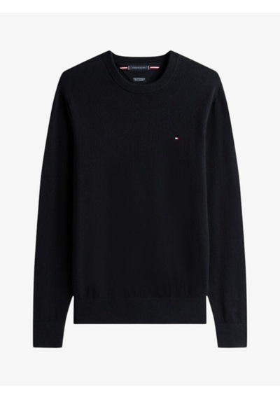 Tommy Hilfiger Pıma Org Ctn Cashmere Crew Neck Erkek Siyah Kazak - Mw0mw28046