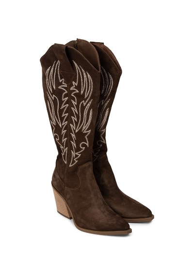 Deery Kadın Hakiki Süet Kahverengi Western Çizme - Z1614zkhvc01 Kahverengi