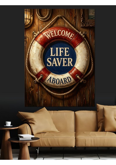 Life Saver Can Simidi Dekoratif Kanvas - Mdf Ahşap Tablo
