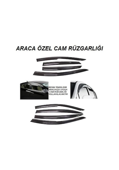OtoÇizgi Renault Megane 2 HB 2003 - 2008 Mugen Cam Rüzgarlığı 4 lü OtoÇizgi
