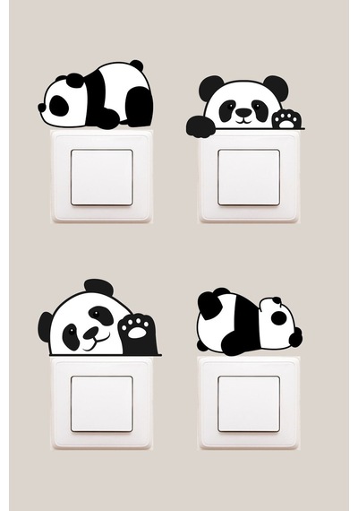 Panda Dekoratif Priz Sticker Seti Diğer