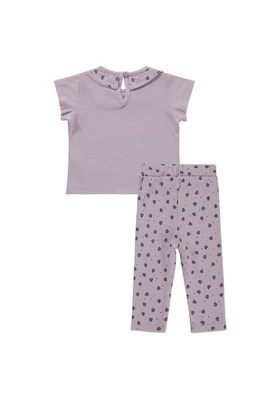 Civil Baby Kalp Empirme Bebe Yaka 6-18 Ay Takım - Lila