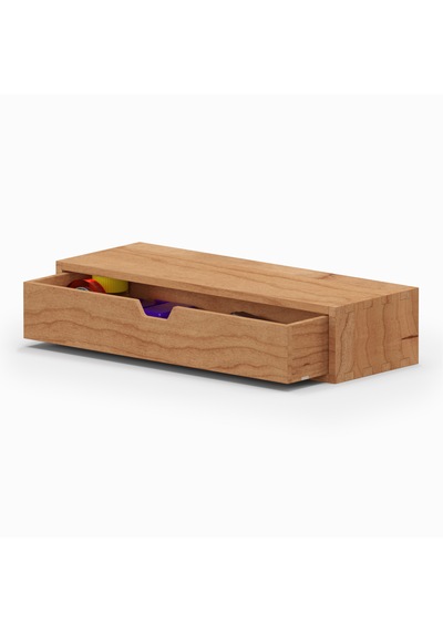 Desna Tek Katlı Tek Çekmeceli Dolap - Kiraz 34 Cm Uzunluk X 12.1 Cm Derinlik X 7.2 Cm Woodsaka Doğal Ahşap