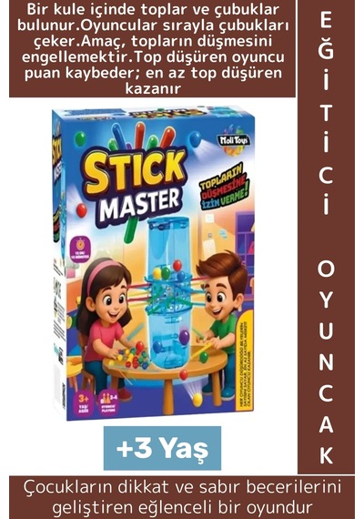 Eğitici Çocuk El Göz Koordinasyon Sabır Dikkat Stratejik Düşünme Gelişim Eğlenceli Stick Master Oyun